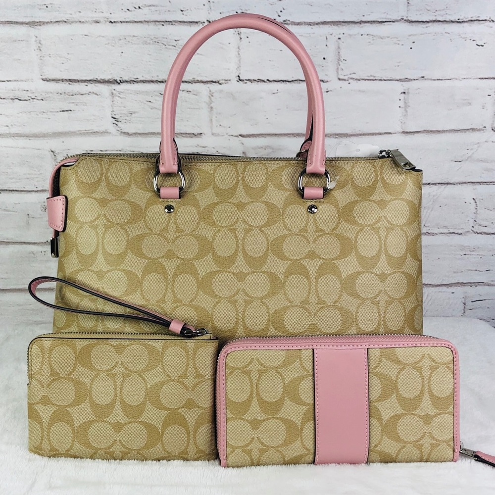 3PCS Coach Emma Satchel Wallet Wristlet Set - Picture 4 of 8